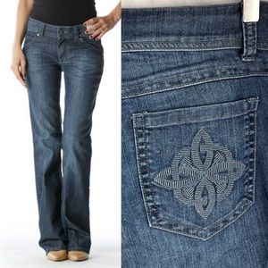 NWT cAbi Stella Celtic Knot Embroidery Y2K Bootcut Jeans Dark Denim Vintage 10